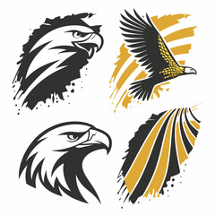 Professional eagle head and flight designs, transparent png