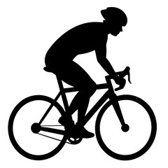 Silhouette of Cyclist Riding Road Bicycle