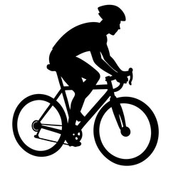 Silhouette of Cyclist Riding Road Bike