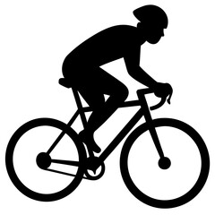 Obraz premium Silhouette of Cyclist Riding Road Bicycle