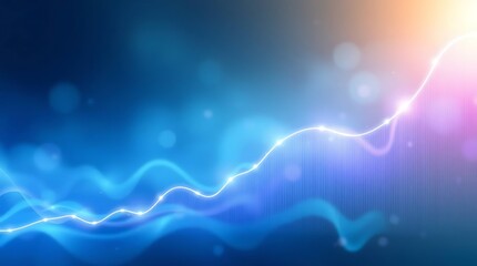 Abstract Blue and Purple Energy Wave - Flowing Light Background