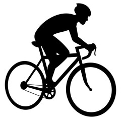 Obraz premium Silhouette of Cyclist Riding Road Bicycle