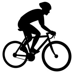 Fototapeta premium Silhouette of Cyclist Riding a Road Bike
