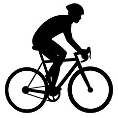 Naklejka premium Silhouette of Cyclist Riding Road Bicycle