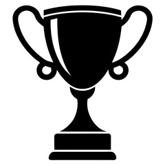 Classic Black and White Champion Trophy Icon Illustration