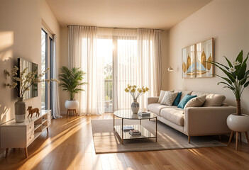 modern living room interior design, luxury interior design with Sofas and pillow and fireplace generative ai. 