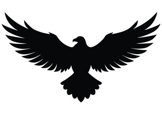 Obraz premium Majestic Eagle Flying Silhouette Vector Image for Logos Prints and Graphic Design