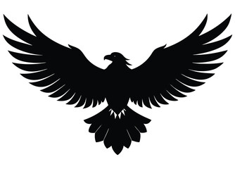 Obraz premium Majestic Eagle Flying Silhouette Vector Image for Logos Prints and Graphic Design