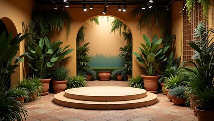 Serene Indoor Garden Oasis Architectural Design with Lush Greenery