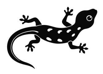 a gecko silhouette, gecko reptile flat icon vector illustration.