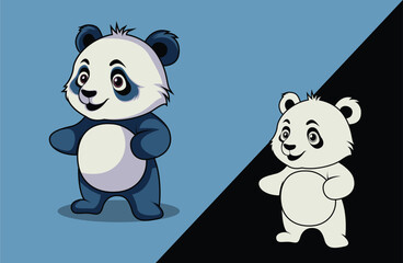 Panda Standing Design Vector