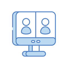 Online Meeting icon vector stock illustration