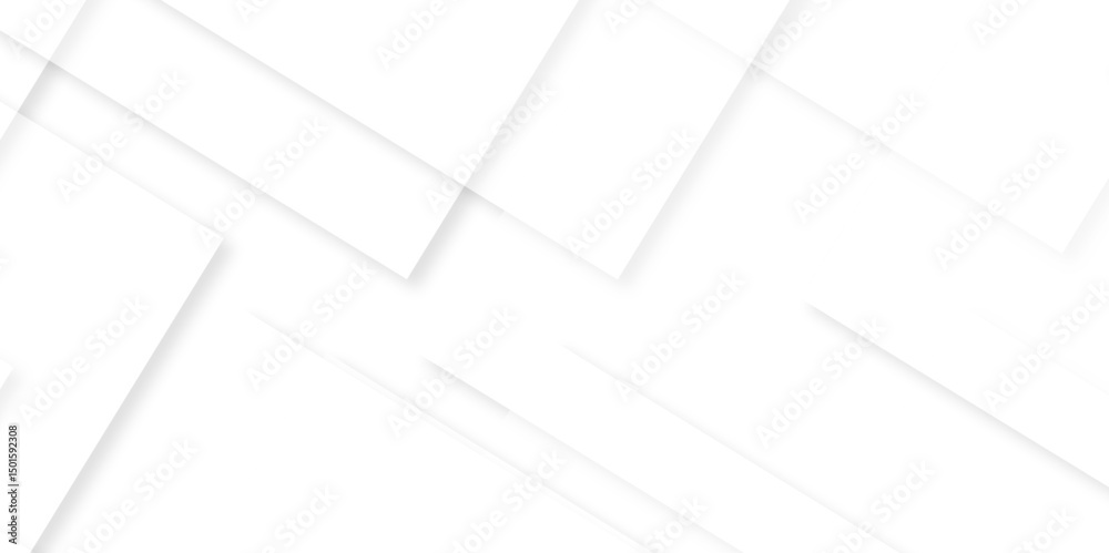 Fototapete vector white and gray overlap triangle geometric technology pattern. minimal rectangle arranged whit