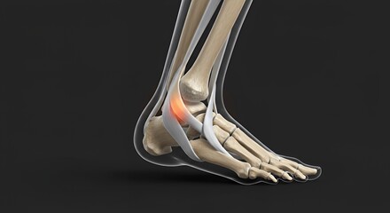 3D Rendering of Human Ankle with highlighted Inflammation