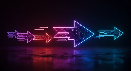 Neon Arrows Digital Network Connection