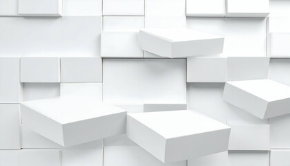 White Cubes Abstract Background Texture