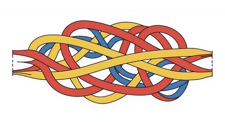 Intricate Colorful Knot: A Visual Representation of Complexity and Interconnection