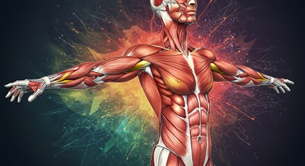 Human Anatomy: Muscular System Illustration
