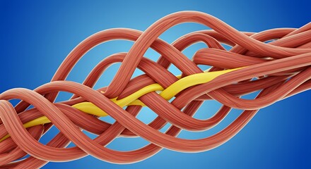 Intricate Anatomy: A 3D Rendering of Muscle Fibers and Nerves
