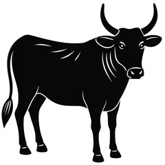zebu vector sihouettee
