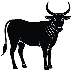 zebu vector sihouettee
