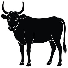 zebu vector sihouettee