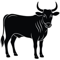 zebu vector sihouettee
