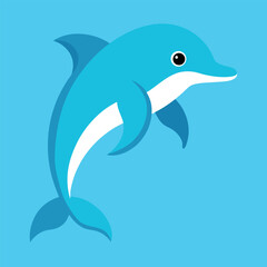 Fototapeta premium Bottlenose dolphin vector art illustration.