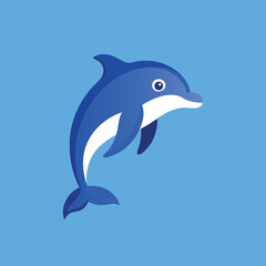 Fototapeta premium Bottlenose dolphin vector art illustration.