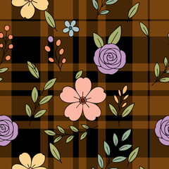 Simple floral seamless ethnic flower pattern for accessories and wrapping paper and clothes print and kids fabrics notebooks.