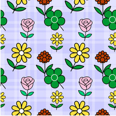 Simple floral seamless ethnic flower pattern for accessories and wrapping paper and clothes print and kids fabrics notebooks.