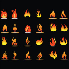 fire icons , fire icons set