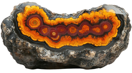 Obraz premium Detailed Macro Shot of a Colorful Agate Stone with a PNG transparent background