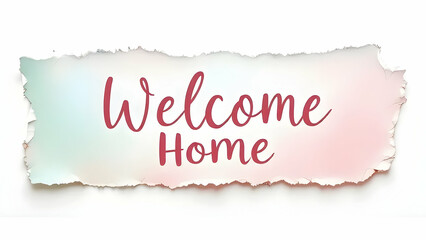 Warm Welcome Home: A gentle, inviting banner declares a heartfelt "Welcome Home" in elegant script, set against a soft, pastel background. This welcoming message conjures feelings of warmth, security.