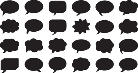 Editable line icon collection of speech and conversation bubbles ideal for user interface communication features and clean digital designs