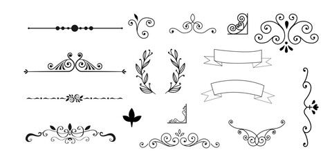 Boundary Design to beautify your work,Curvy floral decoration design,ornament design element, wedding card decoration collection set,Hand selected for expansive visual appearance.   