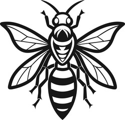 Horsefly line art vector art icon black and white , white background 