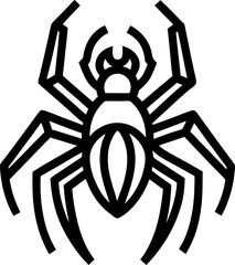 Spiders line art vector art icon black and white , white background 