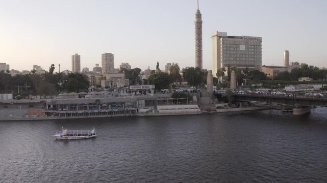 view of Nile river and Cairo tower in Egpt 