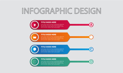 Infographics design template, business concept with 4 steps or options, can be used for workflow layout, diagram. Presentation business infographic design elegant professional template with 4 steps.