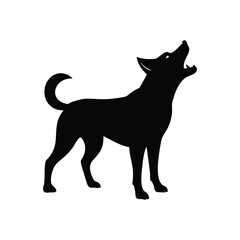 Barking Dog Energetic Vector Silhouette