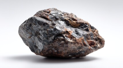 Fototapeta premium Close-up of graphite mineral showing dark gray