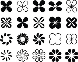 Elemen Desain Floral Abstrak