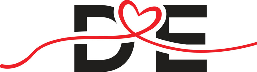 DE with a Heart Logo