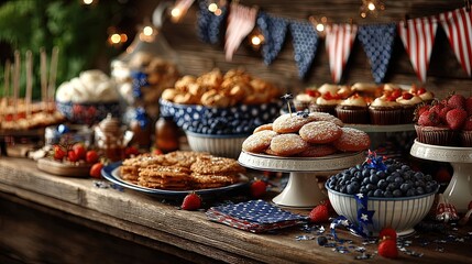 Patriotic dessert display table