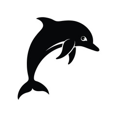 Breaching Dolphin Playful Silhouette Vector