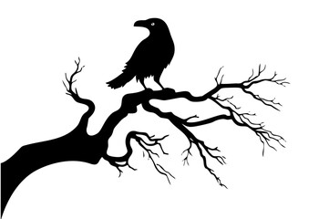 Raven Silhouette on Twisted B...