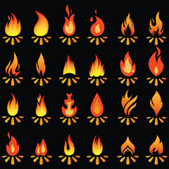 fire icons , fire icons set