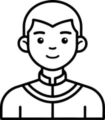 avatar vector outline icon on white or transparent background