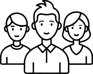 avatar vector outline icon on white or transparent background